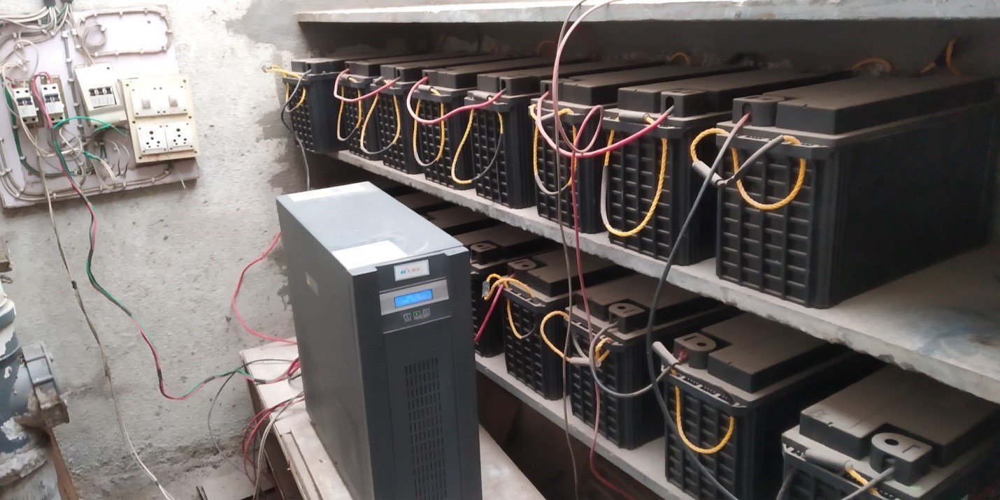 Generator control room with monitoring systems and safety equipment